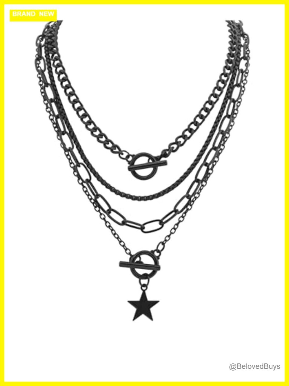 Goth Layered Star Choker Necklace Gothic Punk Grunge Zinc Alloy